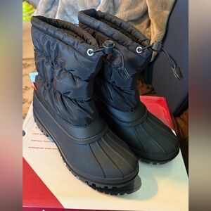 Chooka Women’s Black Insulated Winter Snow/Rain Boots - Drawstring Top